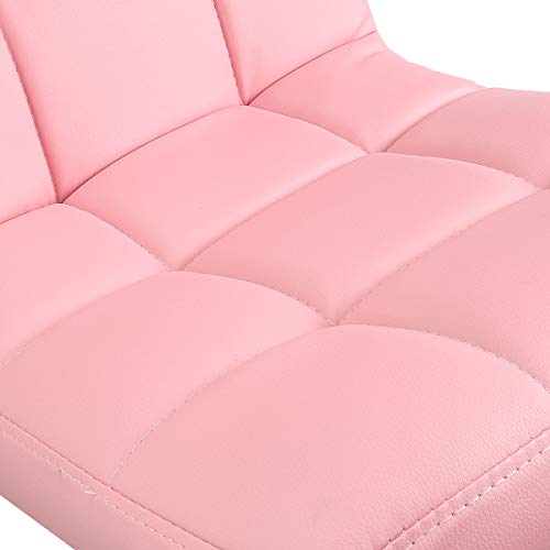 Magshion Faux Leather Bar Stools Adjustable 360 Degree Swivel Backrest Footrest Barstool Set Of 4, Pink #TOP2