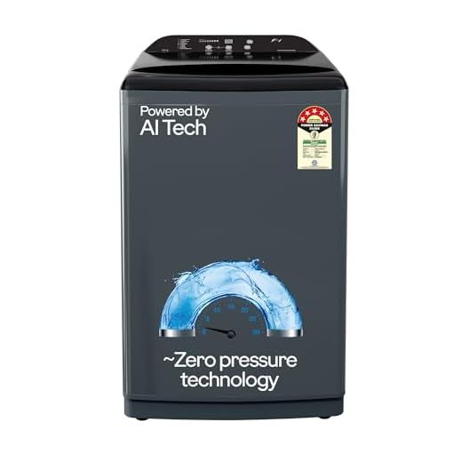 Godrej 8 Kg 5 Star Zero Pressure (0.02 MPa) Technology Fully-Automatic Top Load Washing Machine (2024 Model, WTEON ADA 80 5.0 FEFN GLGR, Glacial Grey, With Soft Close Lid)