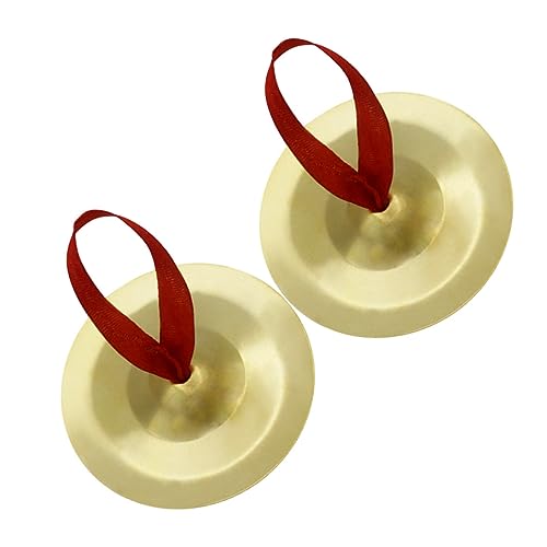 Abaodam 1 Pair Golden Cymbal Hand Cymbals Mini Instruments for Belly Dancing for Evening Party