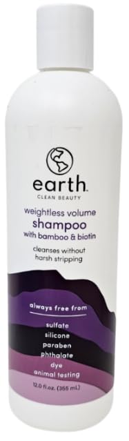 Miniatura 3 de Earth - Champú y acondicionador de volumen sin peso, 12 onzas (paquete de 2) y paquete de toallas exfoliantes Tesadorz