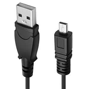 Camera Charger Cable Replacement USB Lead for Panasonic Lumi DMC FZ70 ZS25 ZS19 TZ61 TZ40 Fujifilm Finepix F20 F30 Olympus Sony DSLR-A100 A300 Nikon Coolpix 2100 2200 3100 Charging Fast Data Transfer