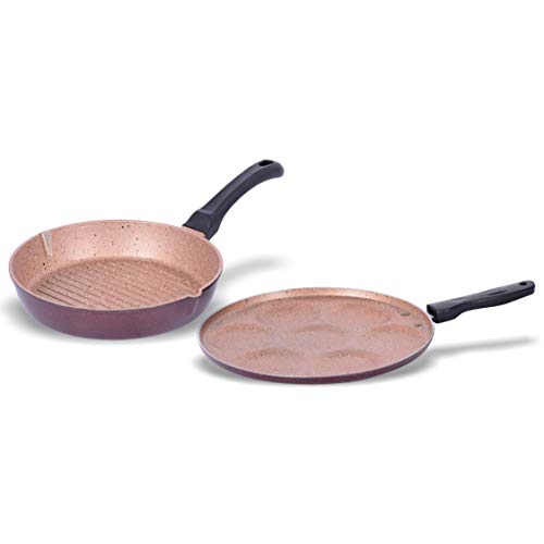Image of Sumeet Nonstick Granite Finish PACER Cookware set (Multi Snack Maker - 7 Cavity - 26.5cm Dia + Round Grill Pan 25.5cm Dia)