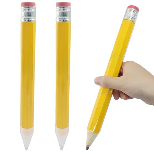 Set de 3 lápices gigantes de madera amarillos miniatura 1