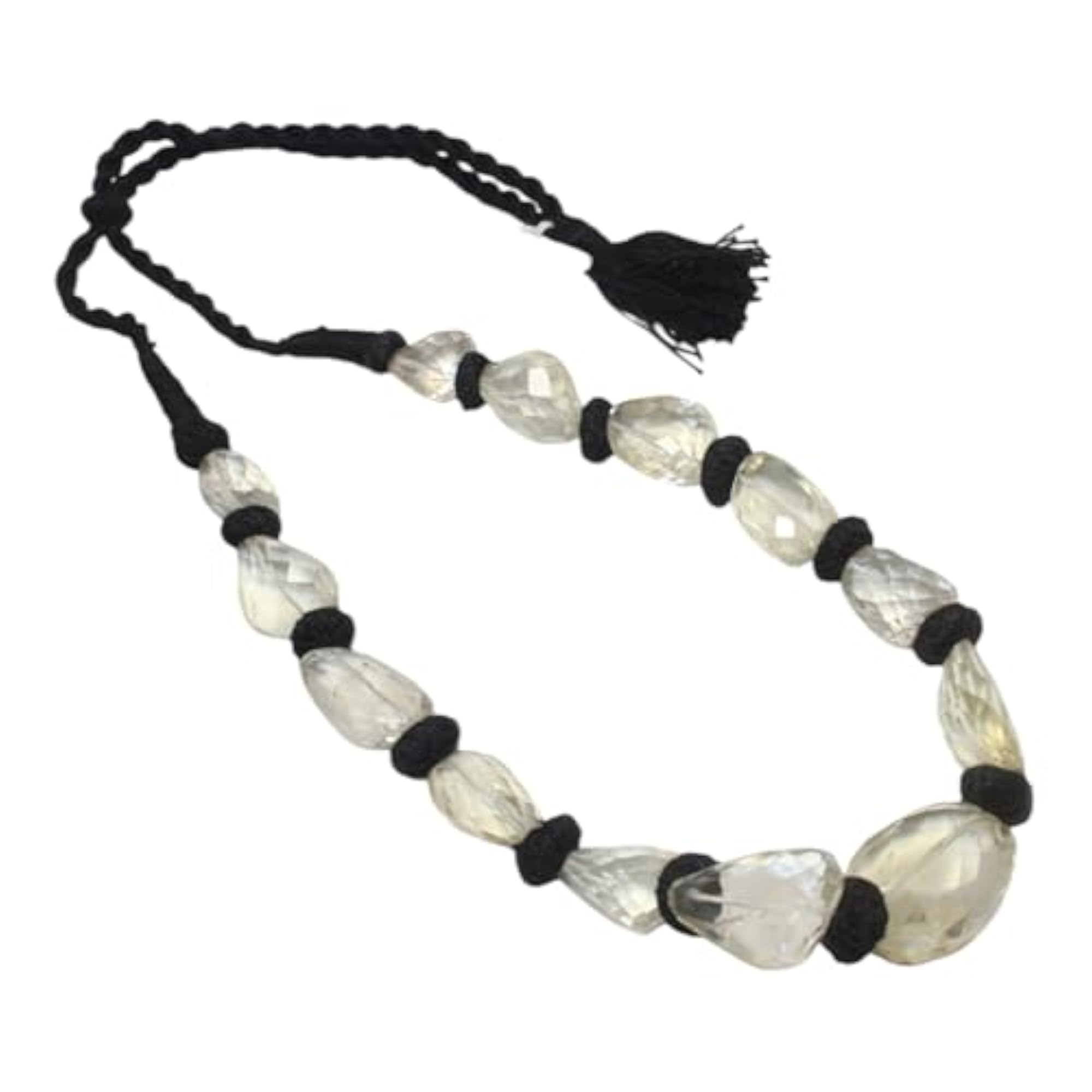 Natural Golden Topaz Gemstone Bead Necklace, Adjustable