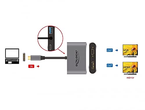 Delock - Adattatore Usb Type-C A Hdmi E Vga Con Porta Usb 3.0 E Pd - 5