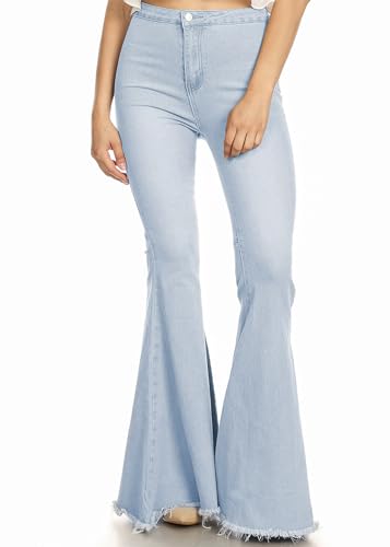 Anna-Kaci Women's Fashion High Waist Long Denim Bell Bottom Jeans