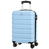 AnyZip Luggage PC ABS Hardside Lightweight Suitcase with 4 Universal Wheels TSA Lock Carry-On 20 Inch Light Blue