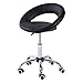HOMCOM Hydraulic Adjustable Rolling Massage Salon Spa Stool Open Back Chair - Black