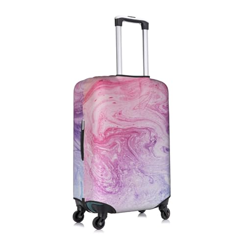 Colorful Marble Pastel Pink Blue Purple Printed Luggage Cover Elastic, Washable, Universal Fit 18-32 Inch Travel Suitcase Cover Easy To Identify3