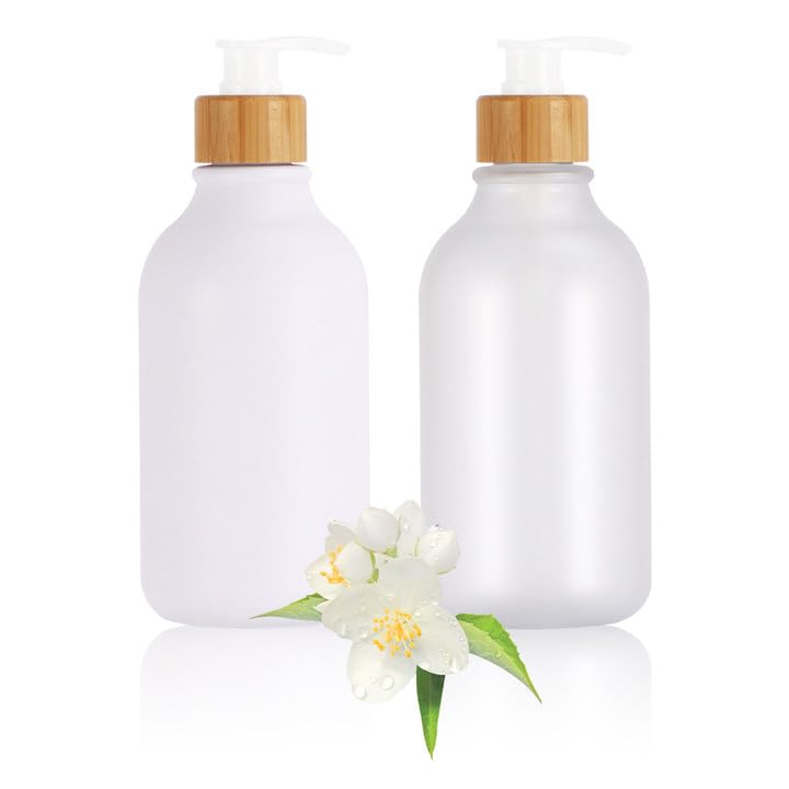 Blanco Mate 500ml Dispensador Jabon Ducha Baño,Dispensadores de Gel y Champu Plástico Dosificador Jabon Cocina,Botes Champu Rellenables para Champú de Ducha, Líquido Lavavajillas y Jabón de Manos