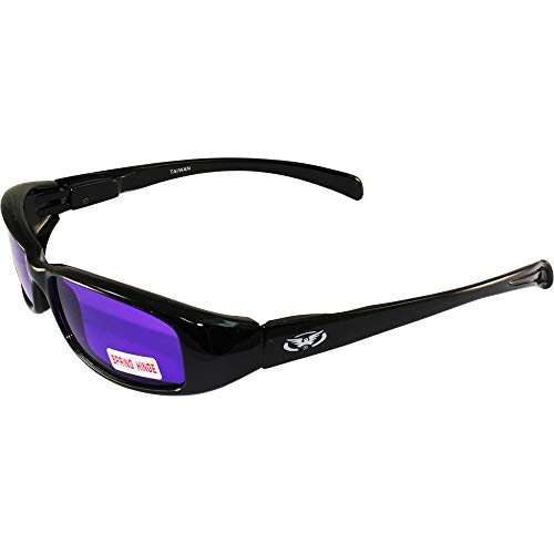 Global Vision New Attitude - Stylish Sunglasses - Purple Lenses Black Frame