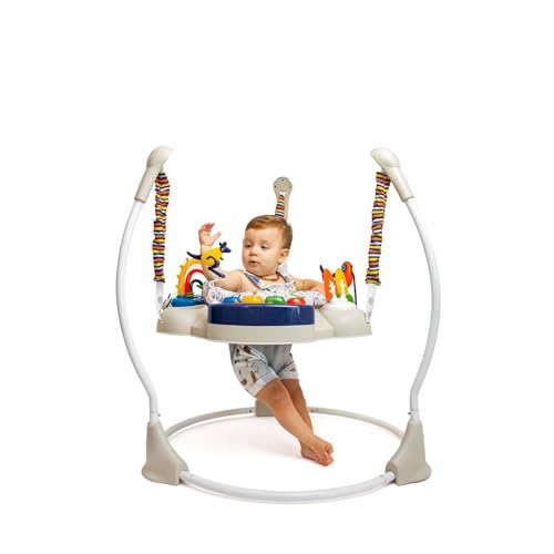 Clingo Jumper Interativo para Bebês com 9 Atividades, Assento Giratório 360°, Altura Ajustável