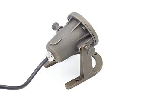 MIK Solutions Underwater Light 172 Solid Brass Pond Light Submersible Waterfall Pool Fountain Light for Beautiful Bright Long Lasting Home Garden Patio Pool Area Lighting (No Bulb)