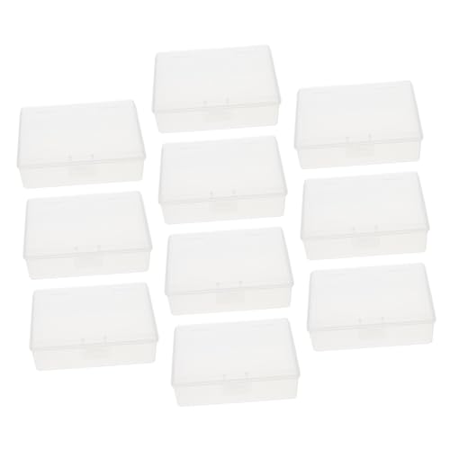 HOMSFOU 10Pcs Transparent Battery Storage Case Household Organizing Box for Cards and Batteries Smooth Edges Compact Design for Home and Office Use