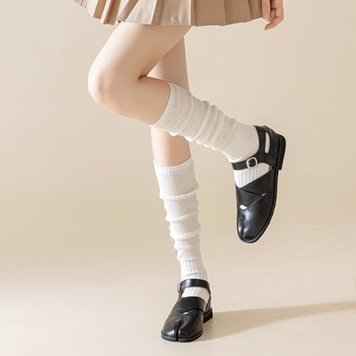 Image of 4 Pairs Women's Slouch Socks, Cotton Knee High Split Toe Tabi Socks