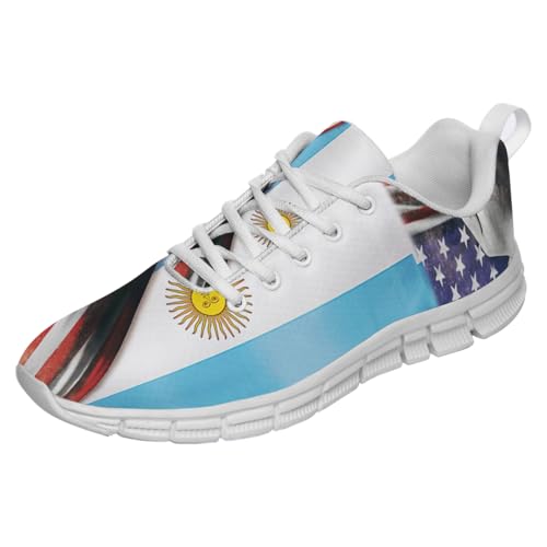 Argentina Vs American Flag Shoes for Women Men Tennis Shoes 3D Print Fashion Running Sneakers