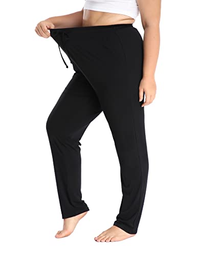 Cheapestbuy Women's Plus Size Comfy Lounge Pants Active Yoga Sweatpants Casual Stretchy Jogger Pants with Pockets Drawstring2