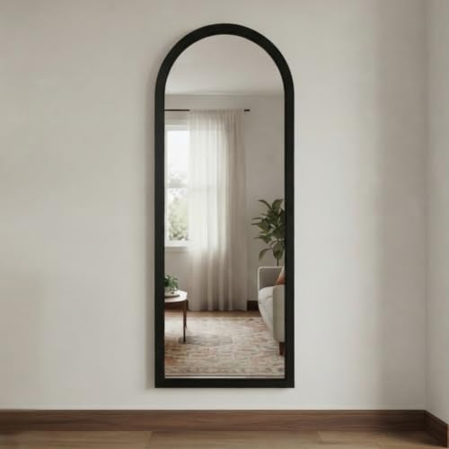 Image of Creative Arts n Frames 45X150 CM Full Length Dressing Chevel Long Strong Framed HD Mirror for Bedroom Living Room Home Office (Classic Black 18x60 inch Full Length Framed Arch HD Mirror)