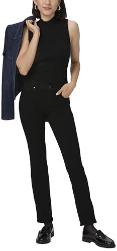 Paige Women's Cindy Petite Raw Hem, Black Shadow, 33