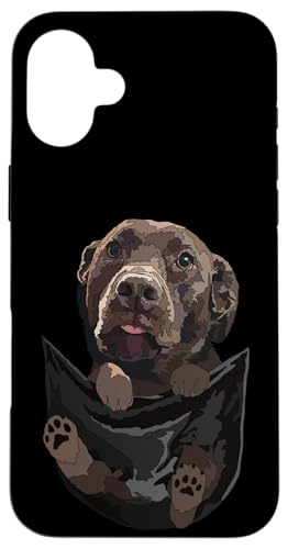 Funny Dog In Pocket �`���R���[�g ������ ���D�� �u���E�� ���u���h�[�� �X�}�z�P�[�X iPhone 16 Plus �p