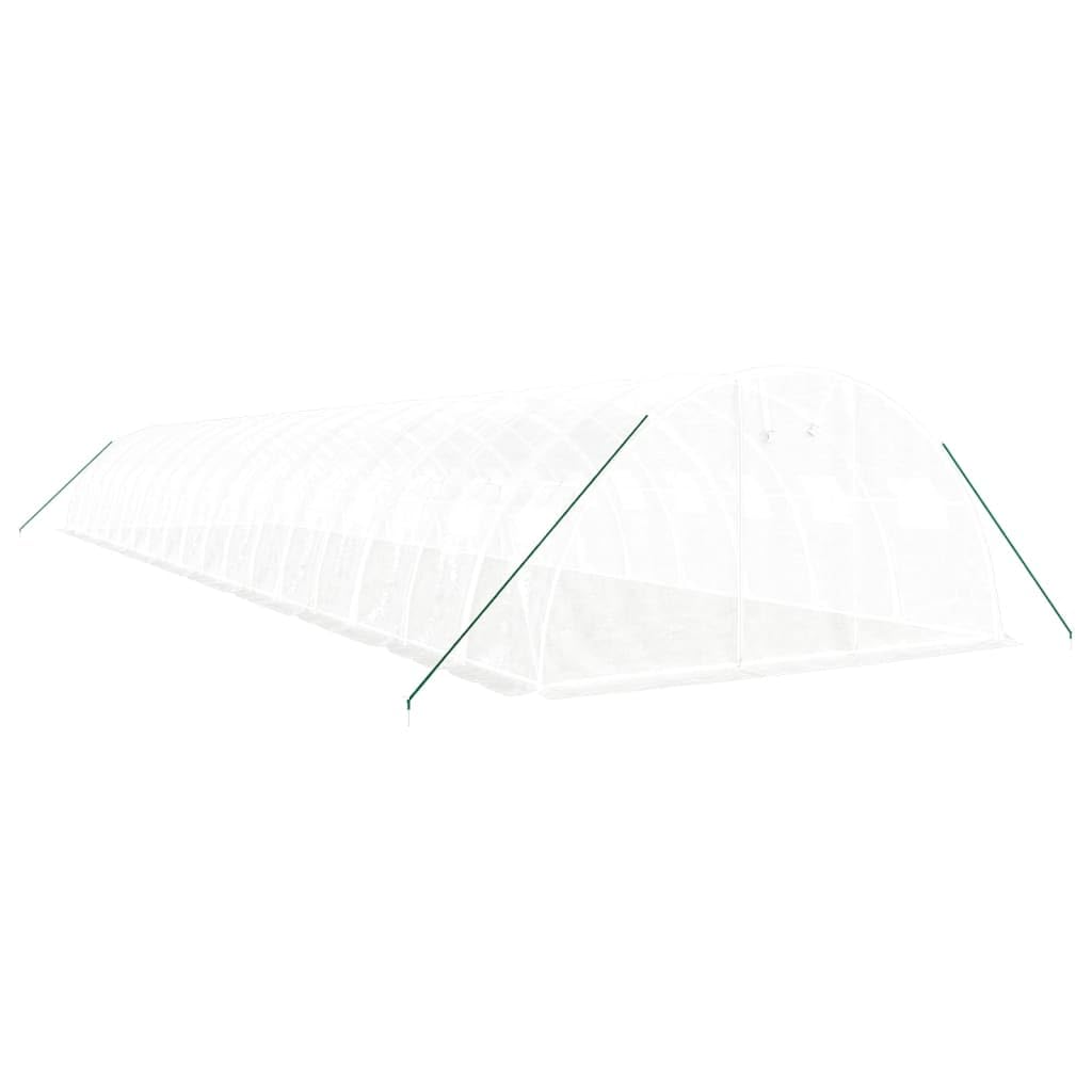 Szklarnia ze stalową ramą, biała, 72 m², 18 x 4 x 2 m, PE 140 g m², tunel foliowy do szklarni pomidorów, inspektów, uprawy, ochrona przed zamarzaniem, wentylacja, ogród i taras