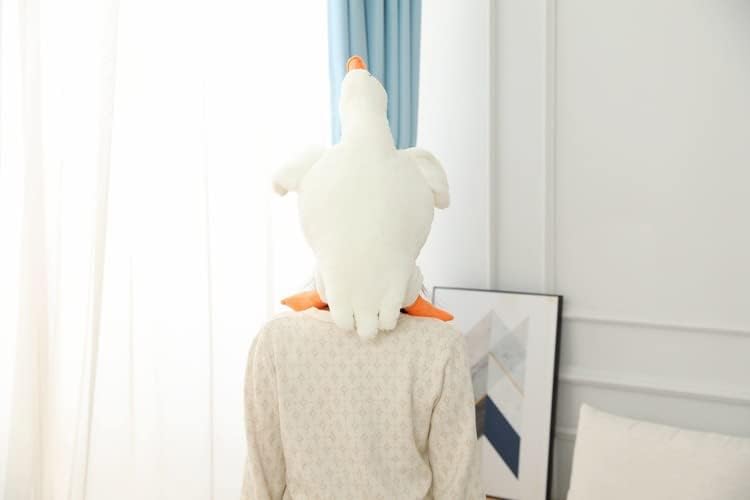 Miniatura 5 de Sombrero de peluche unisex para adultos, niños, encantador, grande, blanco, ganso, divertido, para cosplay, fiesta, foto