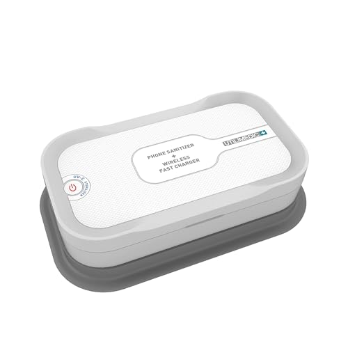 Image of Utilimedic UV8LED Wireless Car Phone Charging Pad & UV-C Sanitizer | Fast wireless charging, 8 UV-C LED lights, 360-degree sanitizing coverage, in-car phone holder, cleans your device