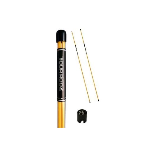 GOLF Varillas de alineación – Paquete de 2 + divisor + tubo – amarillo