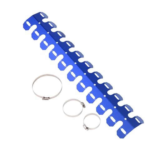 Cache d'échappement moto bleu : couvercle protection silencieux bouclier thermique