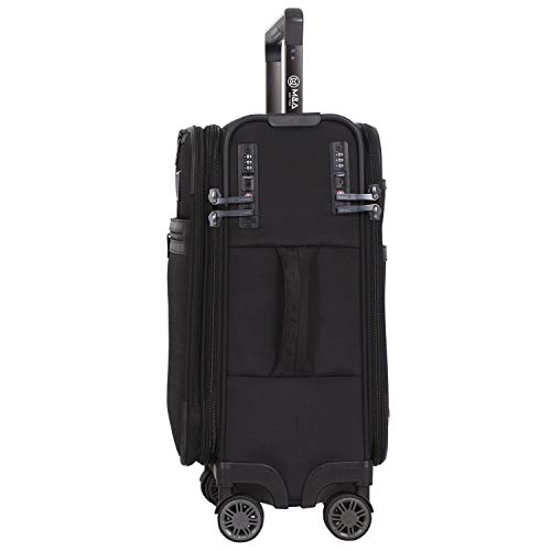 M&A Dual Opening Wide Trolley Hardside Luggage, Black, Carry-On 22-Inch3