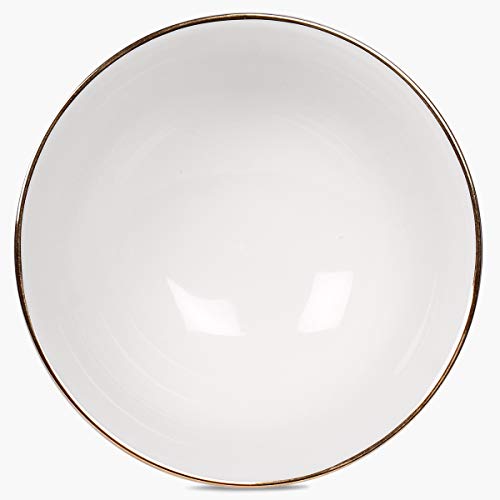 Image of Home Centre Divine Ceramic Cereal Katori - 1 Piece, White, Standard (DIVINE-10)