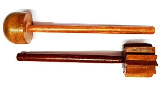 Subaa Traditional Combo Wooden Hand Masher/Dal/Lassi Ghotni/Dal Ghotni. - Image 2 thumbnail