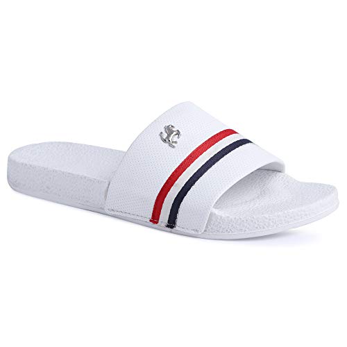 PERY-PAO Sliders Mens White, Black, Red, Sky blue Solid Design Flip Flop & Slippers