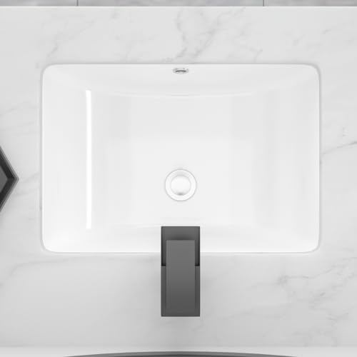 Évier rectangulaire en céramique blanche de 45,7 x 30,5 cm - 5
