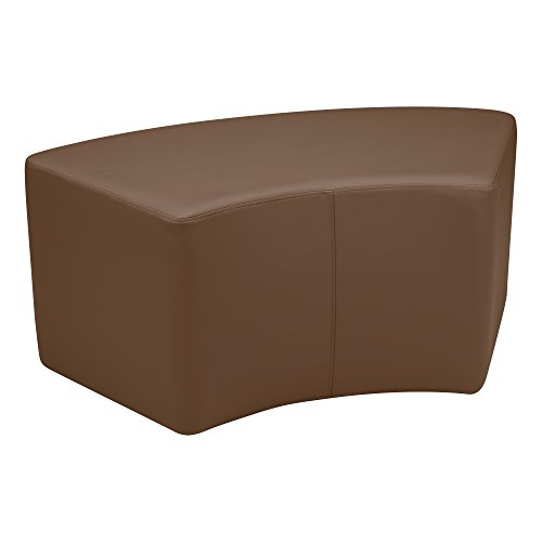 Image of Sprogs 18 inch H Structured S-Curve Stool -Flexible Modular Collaborative Soft Seating for Office, Home, Lounge and School Classrooms with Durable Frame & Set of 2 inch Legs Add-on - Chocolate