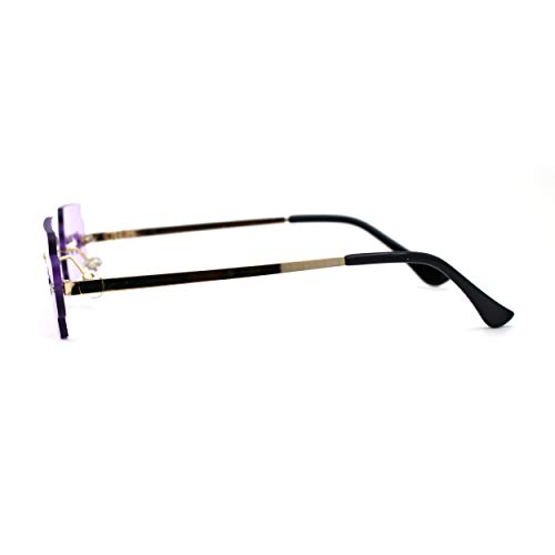 Image of SA106 Razor Blade Shape Funky Hipster Rimless Sunglasses