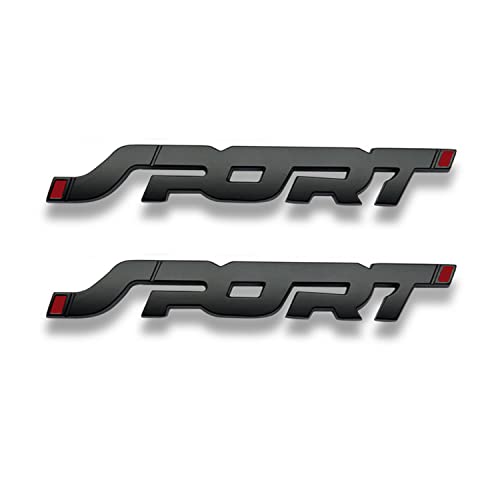 Image of 2PCS 3D Metal Car Sport Sticker,Auto Badge Stickers Car Exterior Decoration Accessories,Car Tailgate Sport Logo Decoration Accessories,Car Emblem for All Truck SUV Pickup Models (Black)