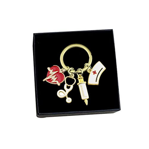 1 Pieza Llavero de Enfermera con Corazón Colgante Redondo Agradecimiento Regalos de Enfermería para la Semana de la Enfermera Cover
