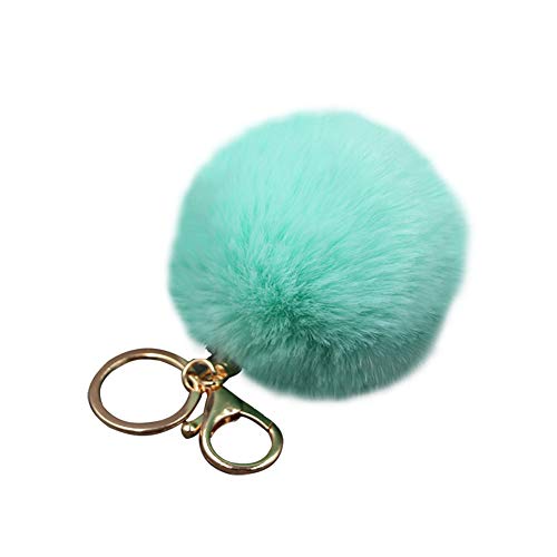 Preisvergleich Produktbild Nowbetter Pom Pom Flauschiger Schlüsselanhänger Lovely Haarball Anhänger Schlüsselanhänger Charm Auto Geldbörse Dekoration Geschenke für Frauen Mädchen, grün, 8 cm