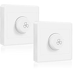 Regulador Potencia Ventilador Ganata 2 unidades de ventilador de regulador de velocidad continua, interruptor de velocidad ventilador montado en la superficie