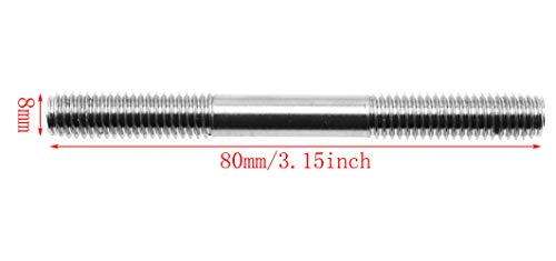 Magic&Shell M8X80 Stud 5Pcs M8X80 304 Stainless Steel Double End Thread Screw Bolt #TOP3