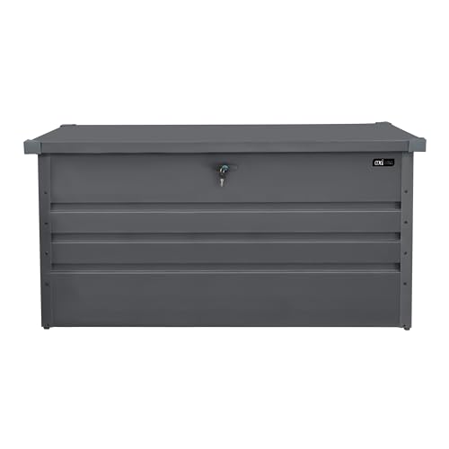 AXI Miles Gartenbox aus Metall in Anthrazit 400 | Outdoor Kissenbox für den Garten mit Boden und Schloss | Outdoor Aufbewahrungsbox/Auflagenbox wasserdicht für Kissen - 132x60x62cm