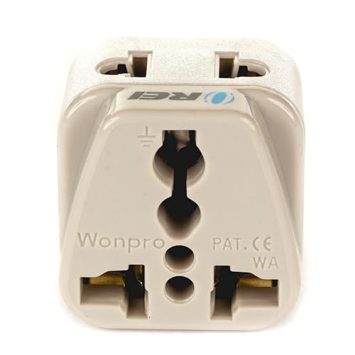 Image of Orei Italy, Libya, Chile & More (Type L) Travel Adapter Plug - 2 in 1 - CE Certified - RoHS Compliant - 4 Pack - Beige Color (P21-12A-4PK)
