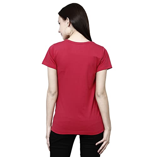 Image of Women's, Round Neck, Half-Sleeve, Printed, Cotton, Regular Fit, T-Shirt for Women