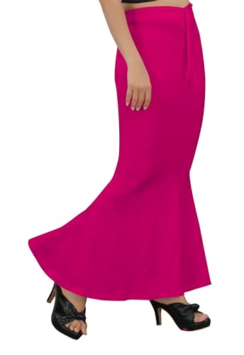 Image of Women's Polyester Blend Shapewear Patticoat Fishcut Flare Pattern Stretchable Drawstring Waist Maxi Length and Slim Fit Body Shaper Peticoat for Saree Daily Use Peticoat