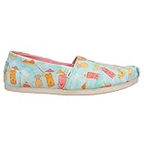 TOMS Womens Alpargata Tropical Graphic Slip On Flats Casual - Blue - Size 8 B