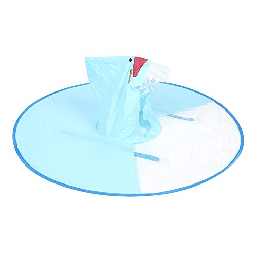 Image of Portable raincoat, umbrella hat with hood, dark blue, light blue, for kids girls boys(Light blue)