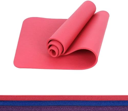 LoiYtrd - Tapis de Yoga Pilates, tapis d'exercice, redressements assis, pompes, étirements, for hommes, femmes et enfants, tapis d'entraînement physique(Pink)