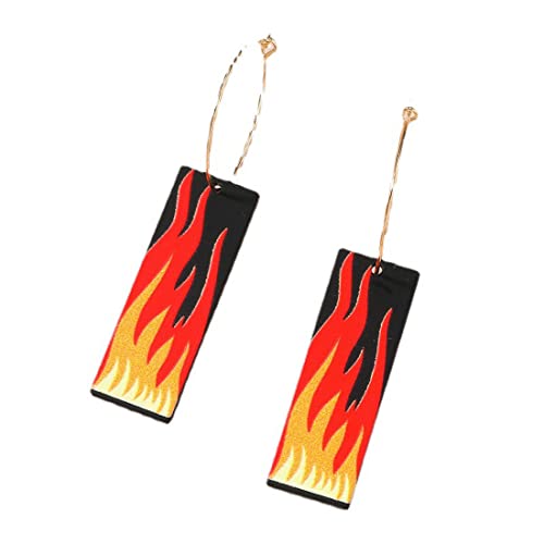 FüR Demon Slayer Ohrringe Acryl PersöNlichkeit Flamme Cartoon Ohrstecker Cosplay ZubehöR Jungen MäDchen Anime Fan Geschenke Cover