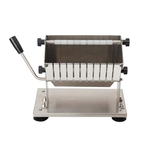 Cozyel Mahlzeit Edelstahl Currywurstschneider für 18 mm Scheiben | 10 scharfe Messer mit Wellenschliff | Bratwurstschneider manuell Currywurst-Schneider für Imbiss Gastro für Currywurst Bratwurst